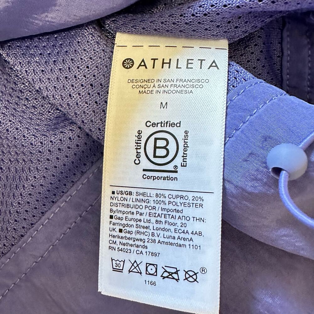 Athleta Arrival Jacket Purple Full Zip Rain Run Spring Track Size Medium NWOT - Picture 5 of 8